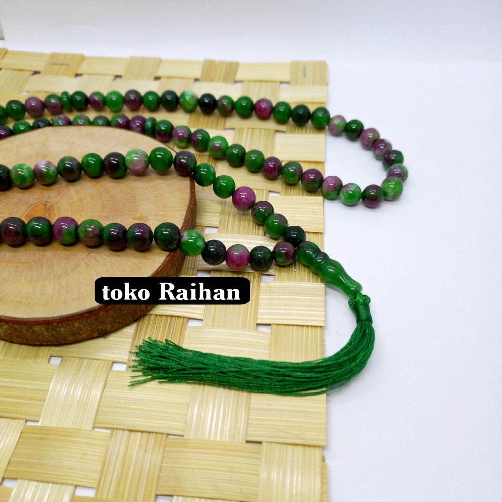 TASBIH BATU RUBY TANZANIA 99 BUTIR 8MM