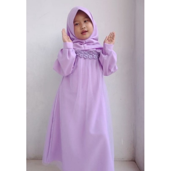 Zoya maxi kids/gamis anak free bergo/baju muslim anak perempuan terbaru 3-9th