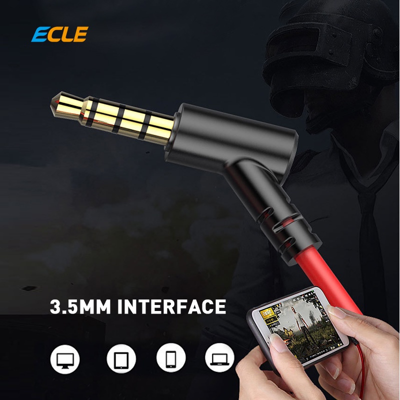 （HOT) ECLE Gaming Earphone PUBG Wired Headset In Ear Noice Reduction Double Microphone 6D Hi-Fi Sound Deep Bass-7
