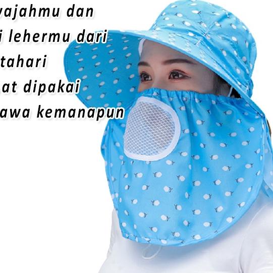 ➴ TOPI PANTAI WANITA VISOR LIPAT LEBAR / TOPI PANTAI CADAR PENUTUP WAJAH TOPI SAWAH ANTI UV ZU ✸
