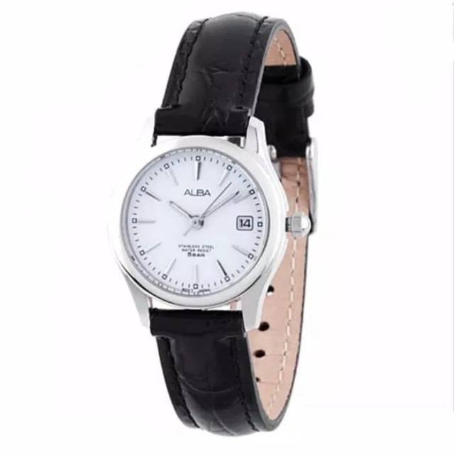 Jam Tangan Wanita Alba AXU035 Kulit Hitam