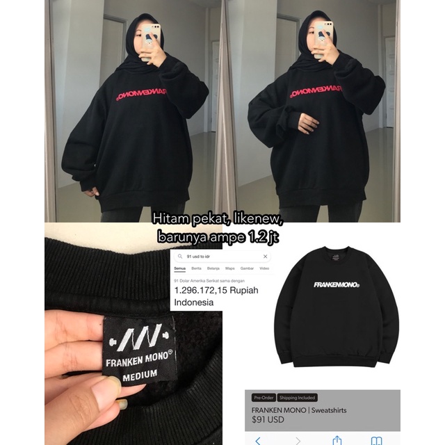 PART I SWEATER OVERSIZE/ CREWNECK THRIFT / PART 2 / SWEATER THRIFT / SWEATER OVERSIZE LENGAN BALON-Ld126 P66 franken