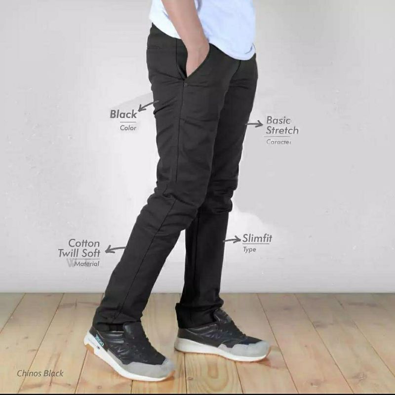 Celana cinos panjang pria casual / cinos premium slim fit merek malmo