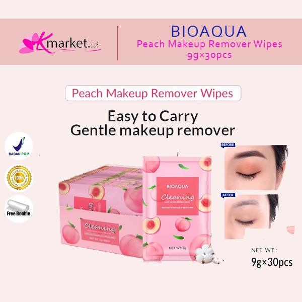 BIOAQUA Peach Makeup Remover Wipes 9g×30pcs