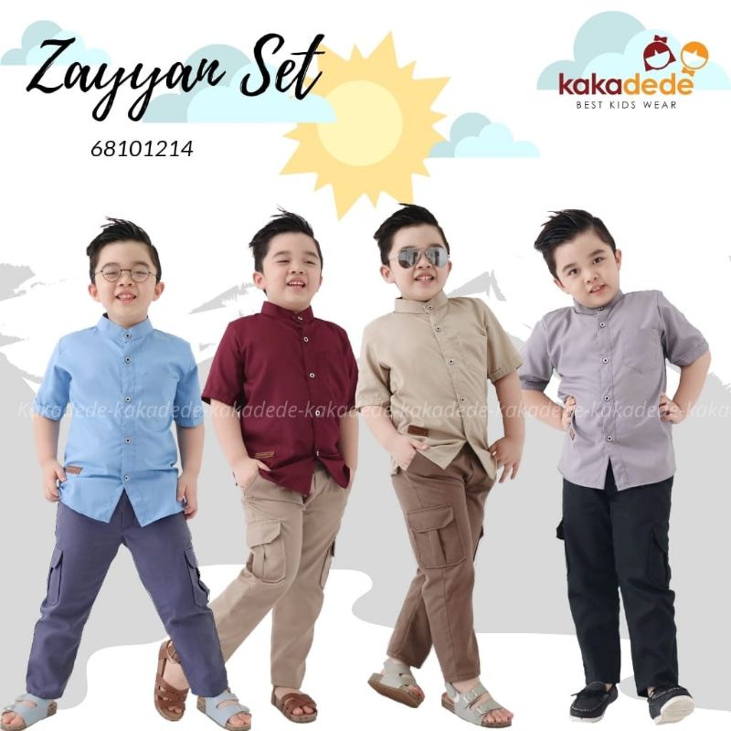 6-14 TAHUN SETELAN KOKO ZAYYAN  SERIES BY KAKADEDE/ SETELAN KOKO CELANA CHINOS ANAK/ SETELAN BAJU KO