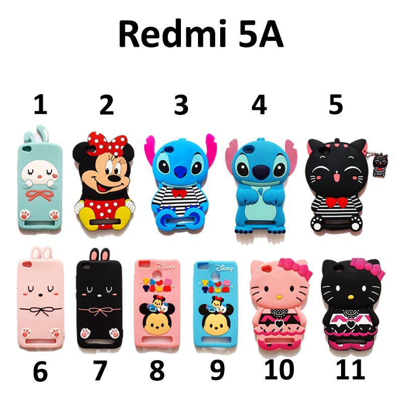 Silikon 3D REDMI 5A karakter  silicon softcase casing hp lucu Silikon boneka lucu pelindung hp case tebal karet softcase lentur