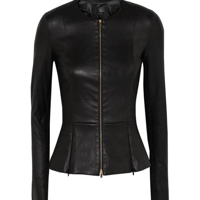 Supplier Premium Jaket Kulit The Row Biker Berkualitas & Bergaransi Promo - Hitam