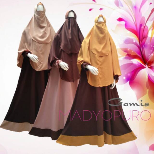 Gamis satu set harga grosir barang baru bahan wolfis ld 120 pb 140 uk XL besar