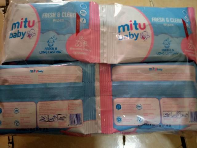 MITU BABY TISSUE BASAH ANTISEPTIC 12pcs(SATU RENCENG)4's