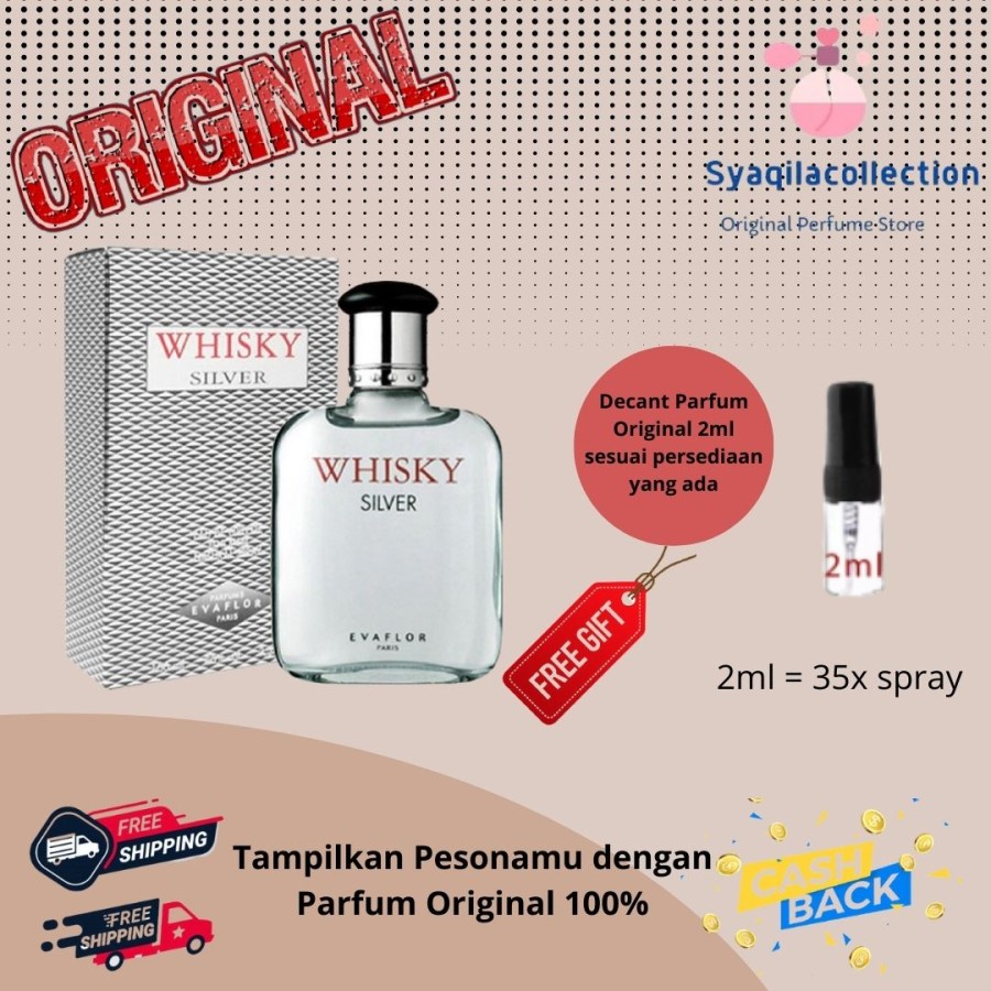 Parfum Parfume Asli Perawatan Kecantikan Original Import Branded Pria Laki Laki Cowok Evaflor Whisky