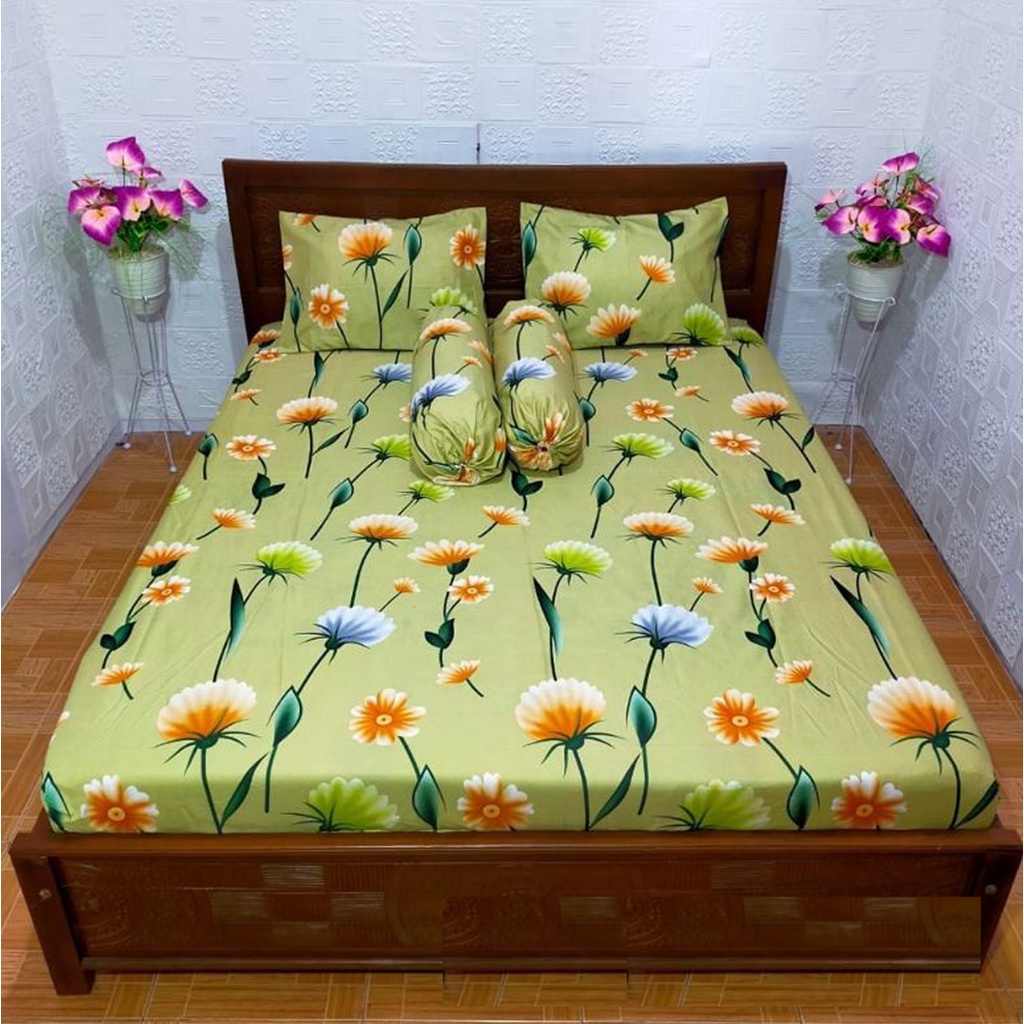 [✅COD] Sprei Seprei 180x200 + 4 Sarung Bantal Guling Homemade Aneka Motif Dekorasi Kamar Aesthetic Perlengkapan Rumah Murah