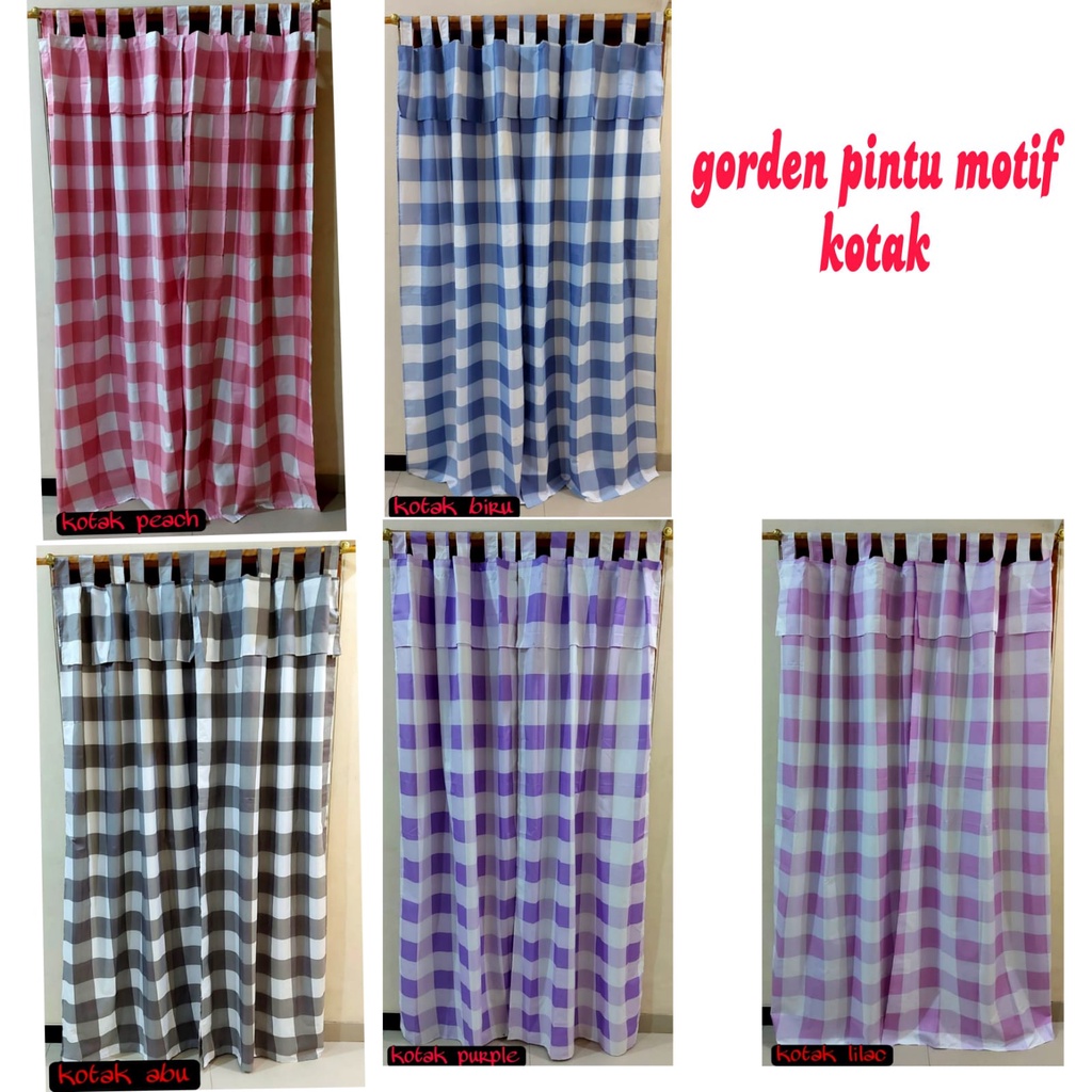 Gorden pintu motif kotak 80 x 200 cm