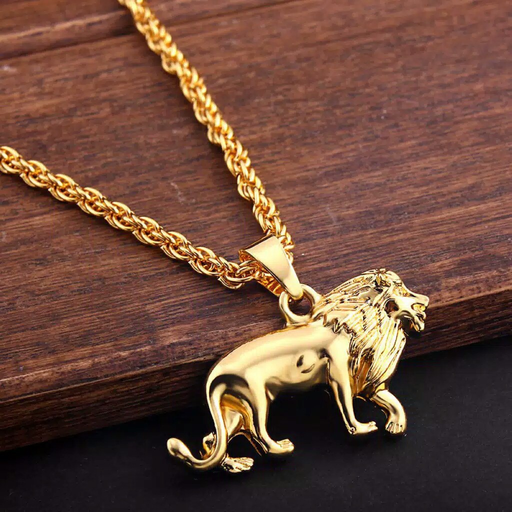 Kalung pria macan singa punk style men necklace cats series