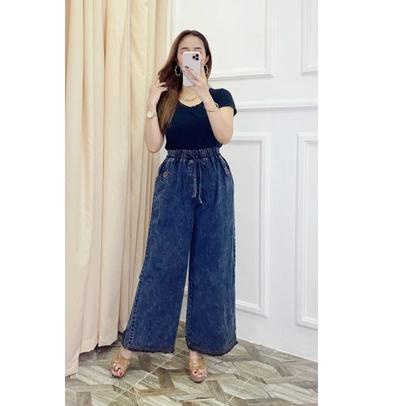 Bagus Dipakai.. Kulot Rawis Jeans Snow /HighWaist Premium 13os Jeans Snow /Kulot Snow Navy, Blue /Ku