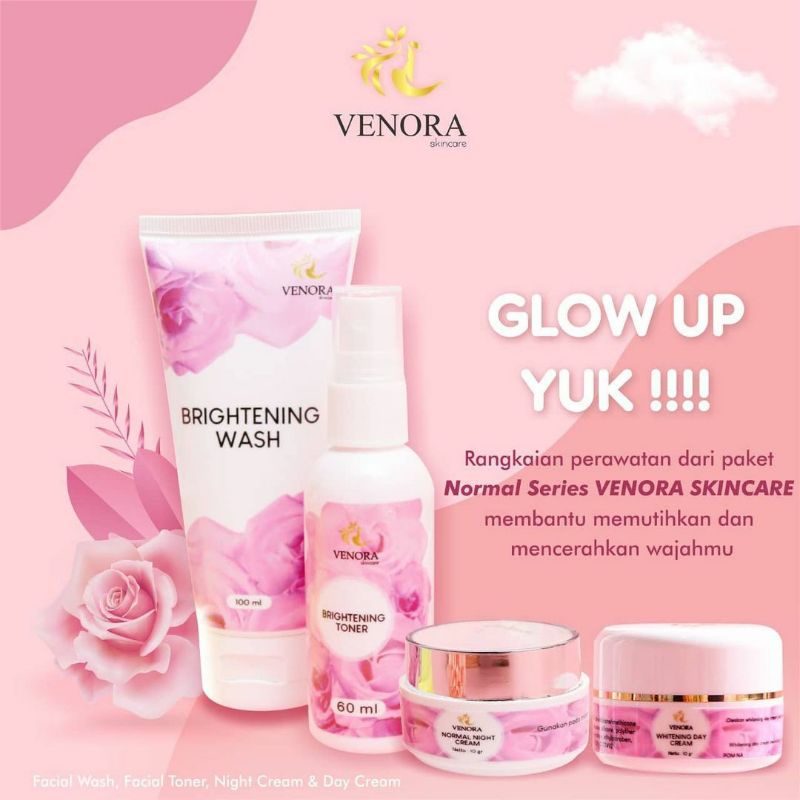 Venora Skincare Paket Normal Series/Whitening Series Bikin Glowing Cerah Menghilangkan Flek Hitam Me