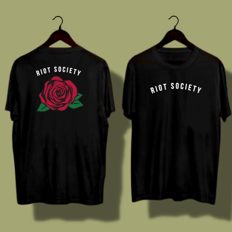 kaos pria murah gambar bunga lengan pendek simpel cotton combed 30s