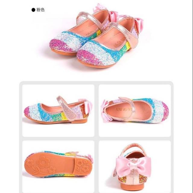  Shoes  Rainbow Blink Sepatu Pesta  Anak  Perempuan Cantik 