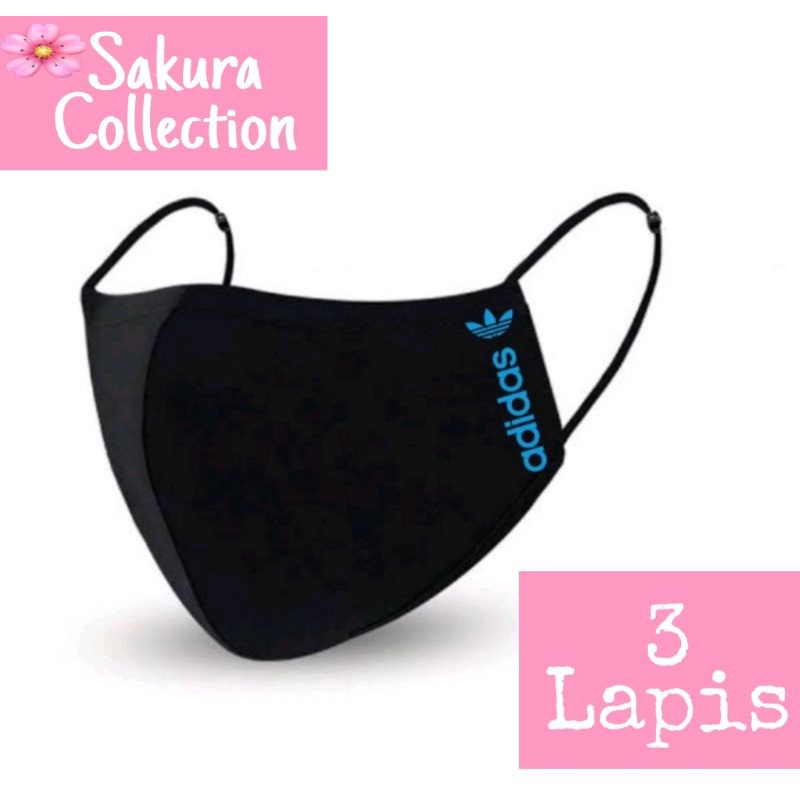 Masker Duckbill / Kain 3 ply Earloop Scuba - Outdoor LOGO Adidas