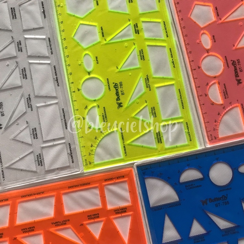 

Penggaris Bangun Datar Butterfly aneka warna BT-785