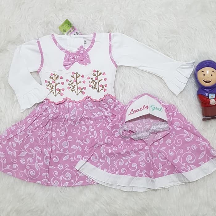 Evalia Kids Syari / Fashion Muslim Anak / Gamis Anak / Gamis  5841KQ Baju Muslim Bayi Perempuan Set