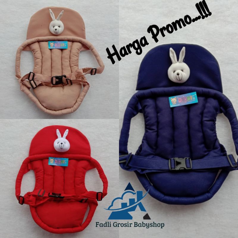 paket hemat gendongan depan bayi boneka dan tas bayi marsya (2 in 1)