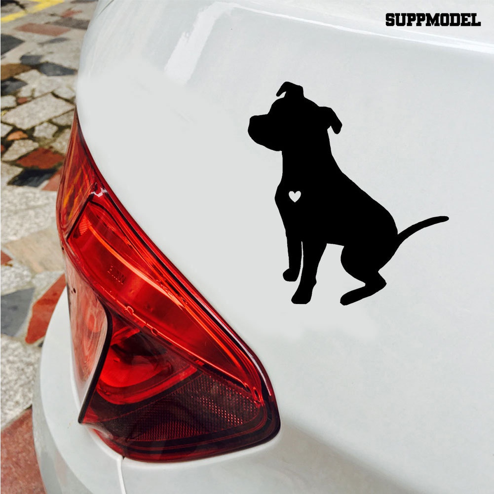 Stiker Reflektif Motif Anjing Pitbull Lucu Untuk Dekorasi Bodyjendela Mobil