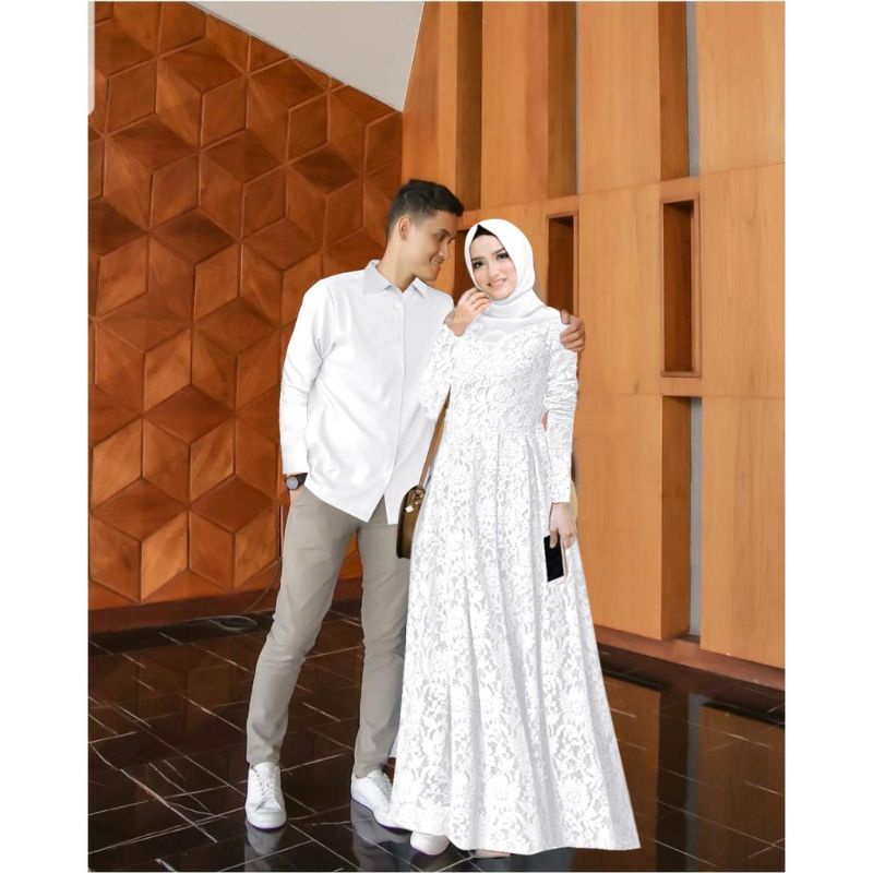 kly BAJU COUPLE RENADA(SIZE L,XL,XXL,XXXL) BRUKAT LAPIS FURING /SIZE JUMBO / GAMIS COUPLE KONDANGAN