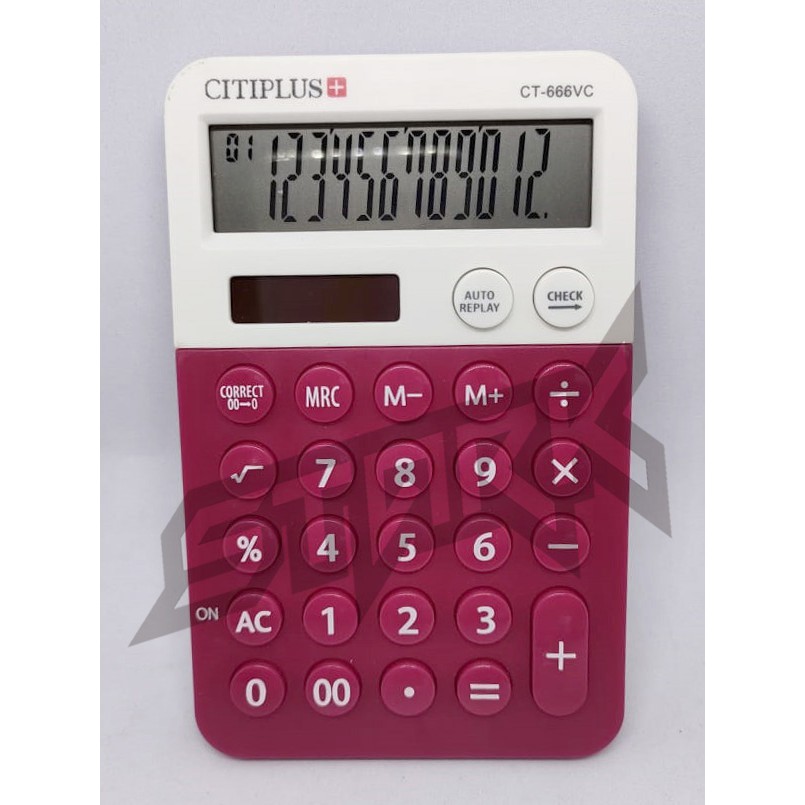 

CT 666 VC - Kalkulator 12 Digit - Check and Correct - Layar Besar - Kalkulator Mini Kalkulator Saku