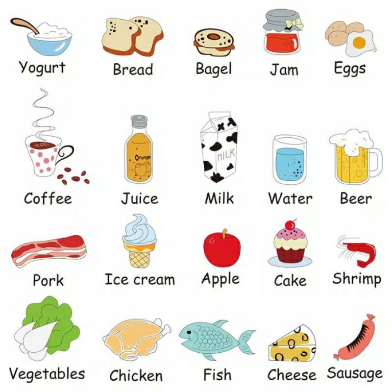 WALLSTICKER UK.50X70 AM7090 WALLSTIKER CARTOON FOOD WALL STIKER DINDING HIASAN DINDING