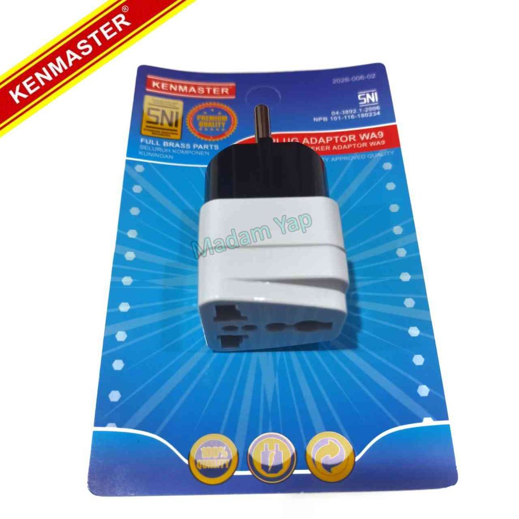 KENMASTER STEKER COLOKAN LISTRIK PLUG CONVERTER KAKI 3 KE 2 WA9 XX407A