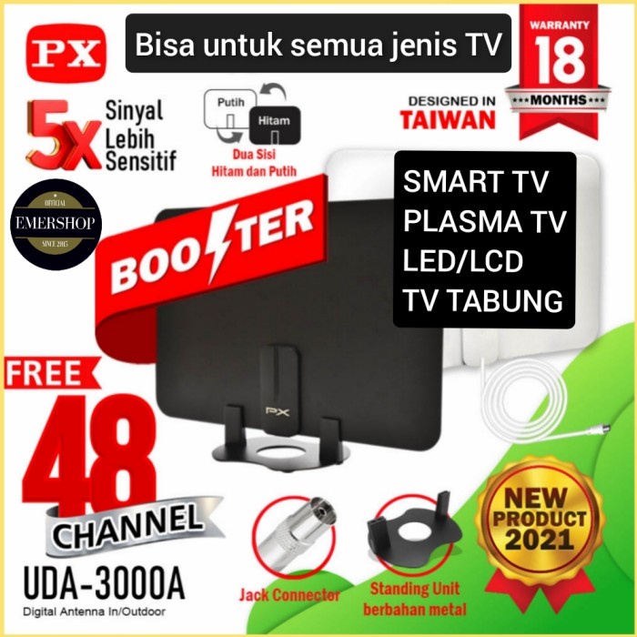 ELEKTRONIK TV & AKSESORIS ANTENA TV DIGITAL INDOOR SLIM & MODERN DESIGN UDA-3000A