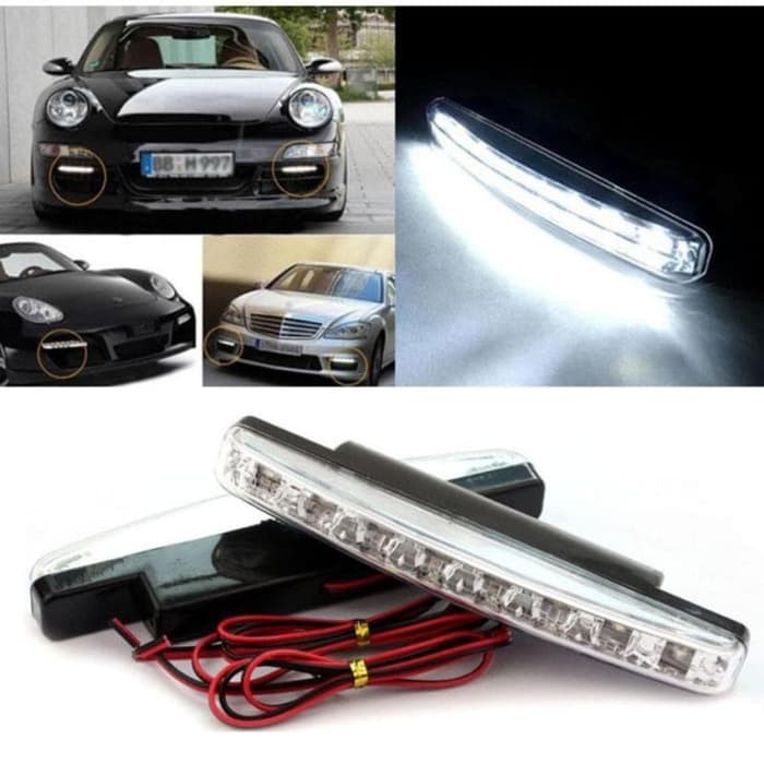 Lampu Fog Lamp Daytime Running Light DRL Mobil 8 LED 6000K 12V 1Pcs