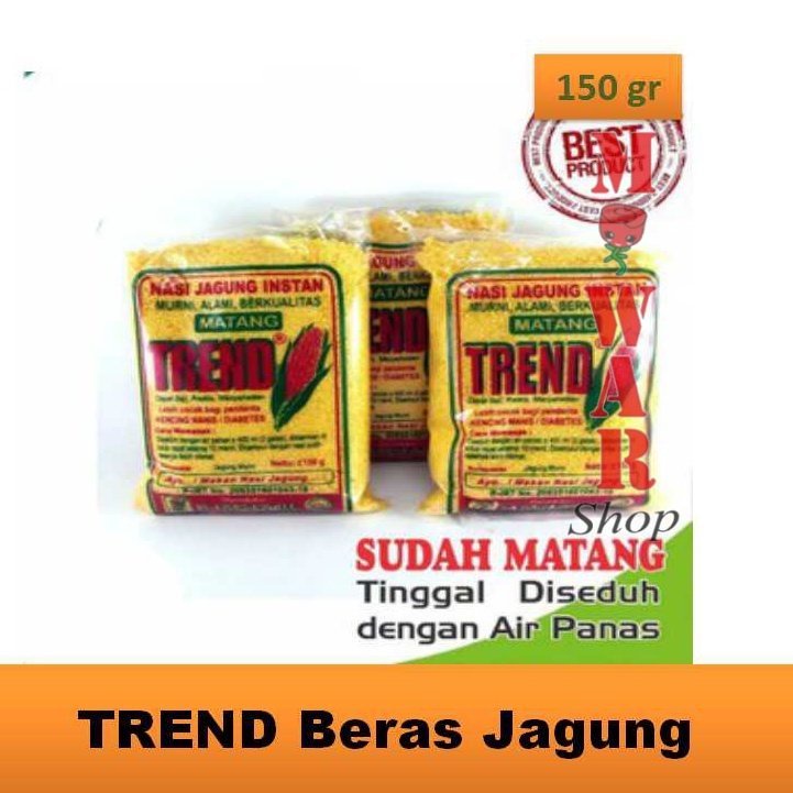

(150 gr) TREND Nasi Jagung Instan Siap Saji Vegetarian Sudah Matang Cukup Seduh
