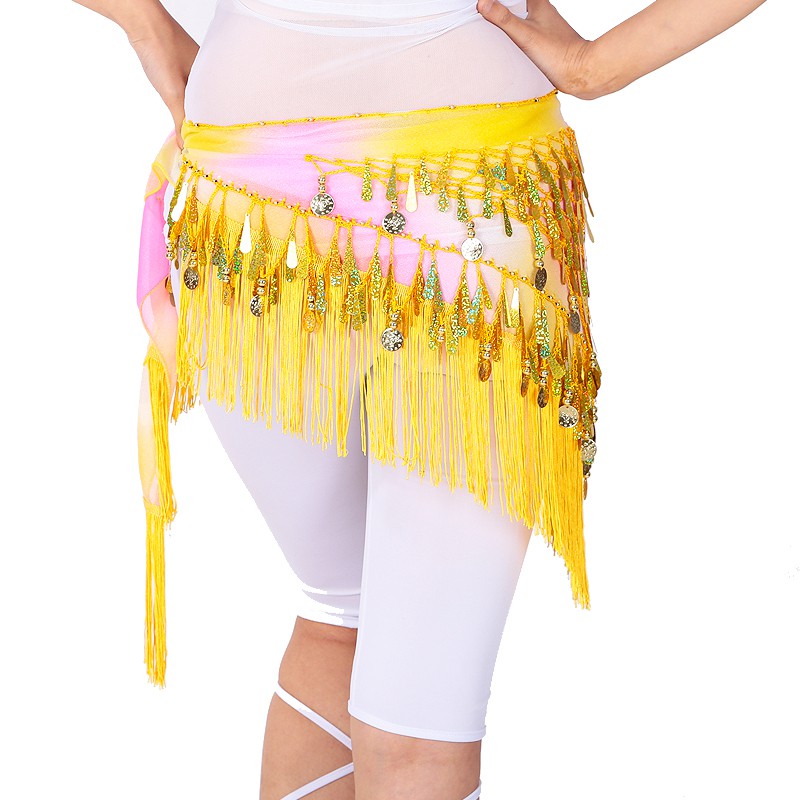 BELLY DANCE SCARF SELENDANG SEGITIGA TARI PERUT MESIR PAYET RUMBAI EGYPTIAN DANCE TASSEL SEQUIN