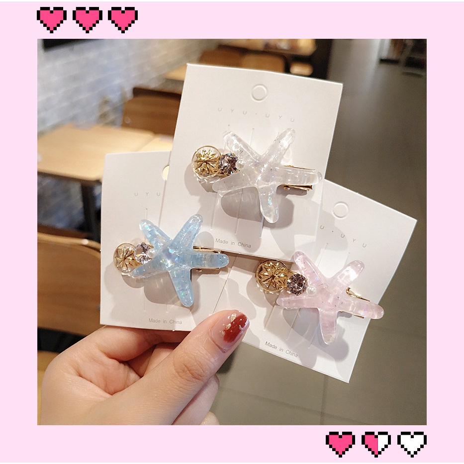 COD Pin Jepit Rambut Korea anak bayi Wanita Bintang Laut Kerang 2021 Baru Lucu Duckbill Clip Bangs Girls Bulang Ready Stock import murah