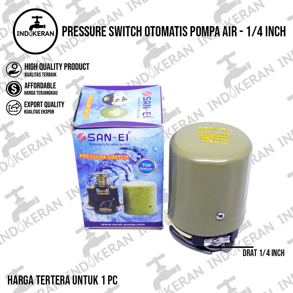 INDOKERAN - Pressure Switch Otomatis Pompa Air - 1/4 Inch