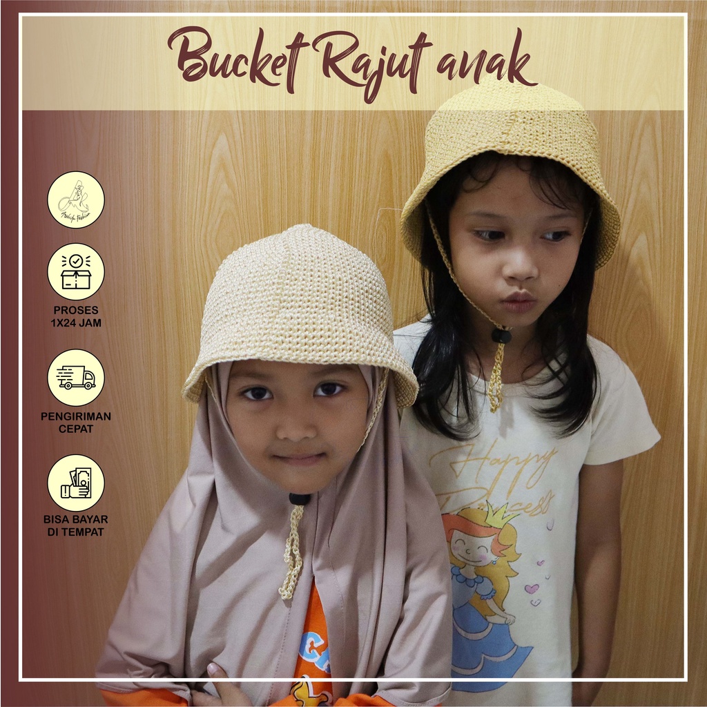 Topi Bucket Anak Rajut Perempuan Laki Laki Kualitas Import