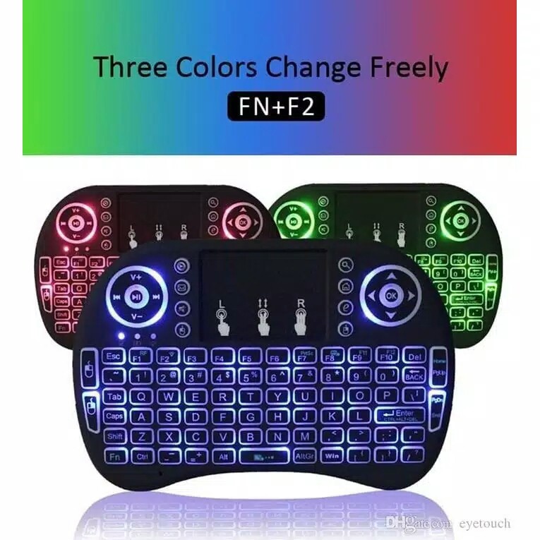 Trend-Keyboard Air Mouse i8 Mini Keypad Wireless Touchpad Backlight Rainbow