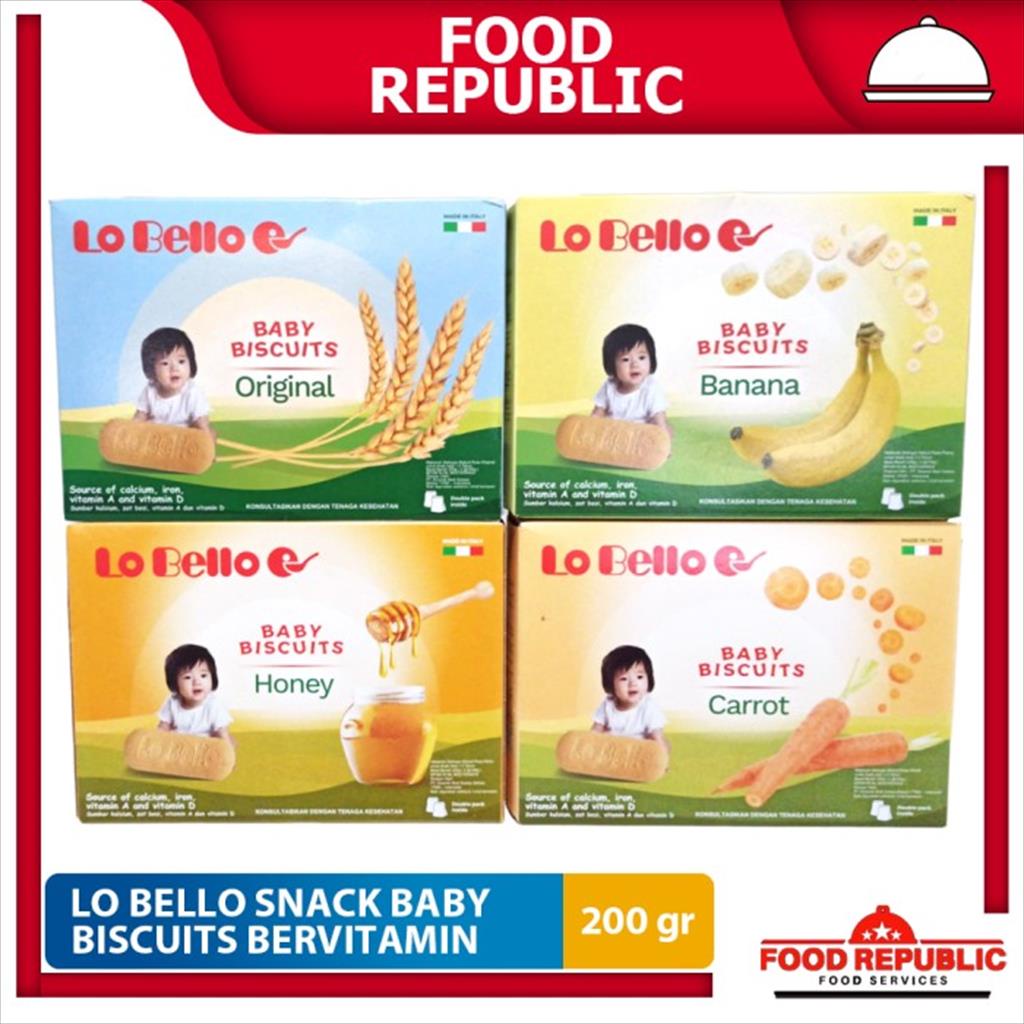 Lo Bello Snack Baby Biscuits 200 gr Makanan Selingan Anak Bervitamin