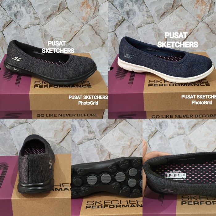 SKECHERS GOSTEP BALLET CANVAS WOMAN/WANITA - NAVY, 36