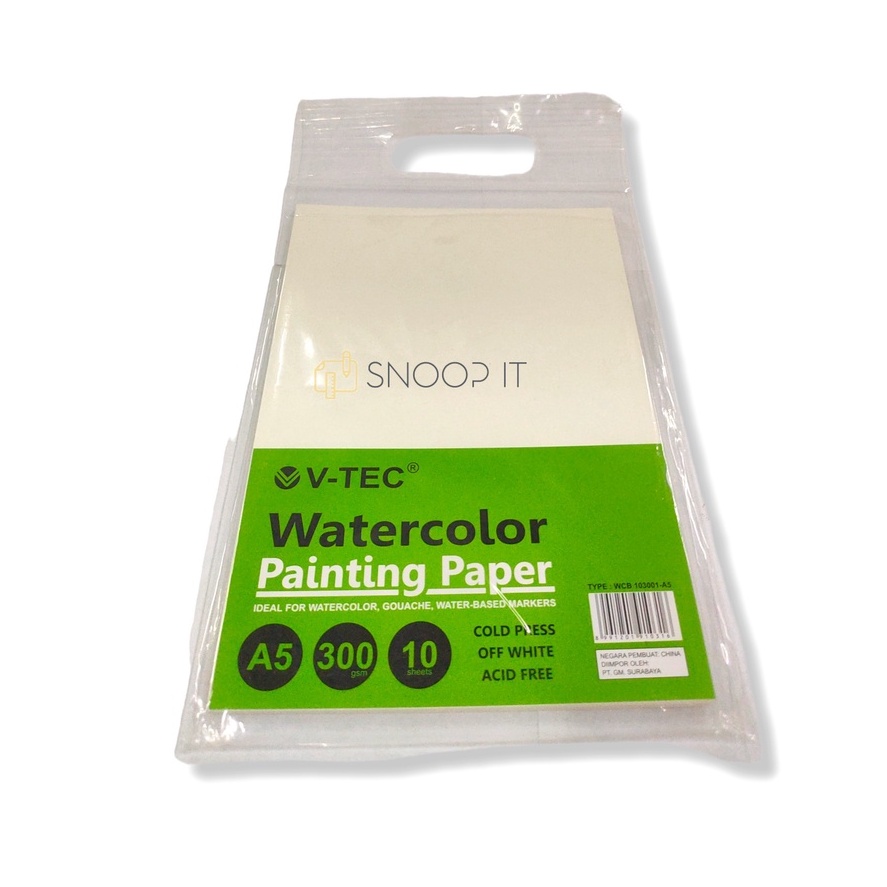 

Water Color Painting Paper V-Tec Ukuran A5 WCB 103001 / Kertas Lukis Vtec 300 Gram isi 10 Sheet – SHSNP
