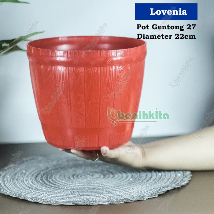 Pot Tanaman-Bunga 22cm Motif Gentong No.27 (Lovenia)