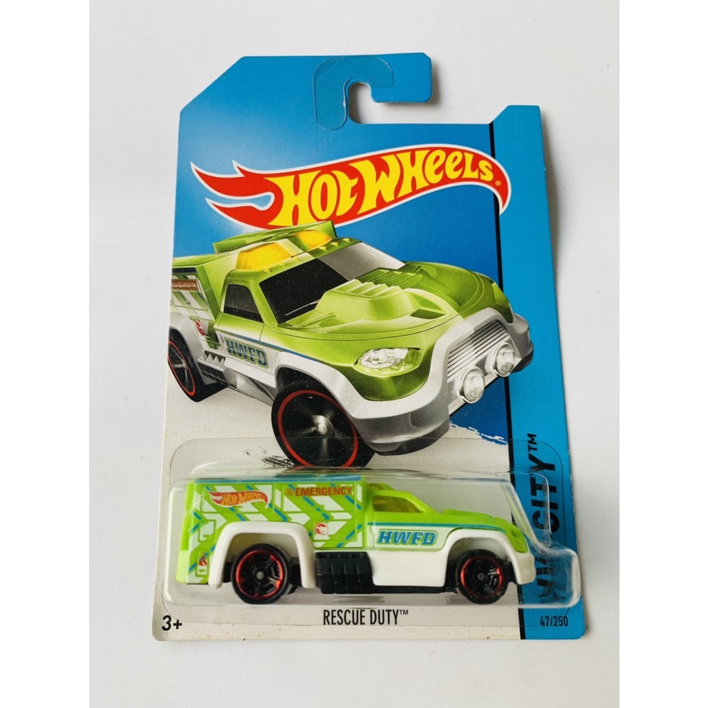 HOTWHEELS HOT WHEELS RESCUE DUTY HIJAU TREASURE HUNT HW CITY DIECAST MINIATUR MOBIL POLISI PEMADAM K