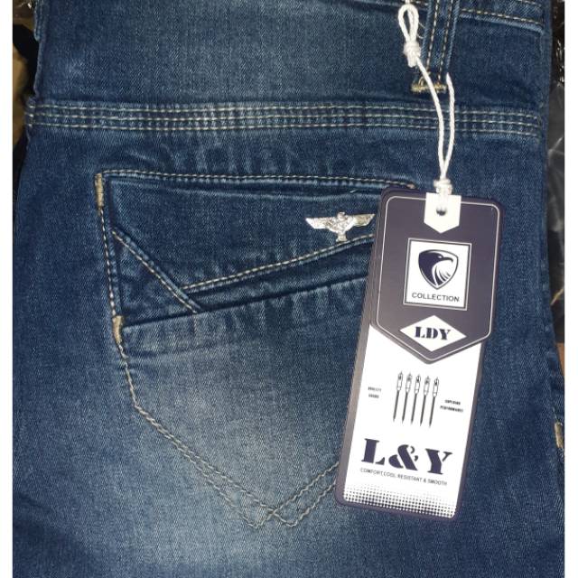 Celana jeans L&y Ripped  soft jeans stretch