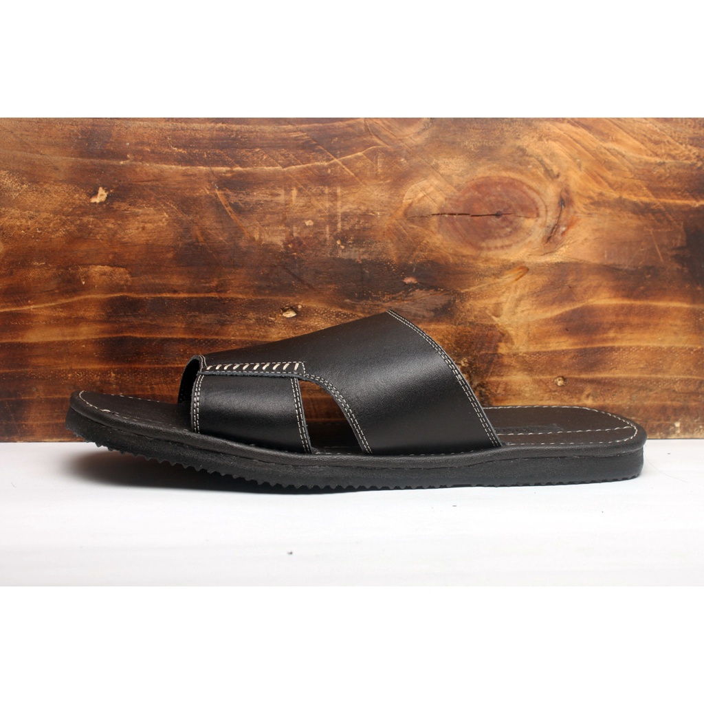 Sandal Kasual Pria Kulit Asli Rasheda Gr 42 Slide Kokop Big Size