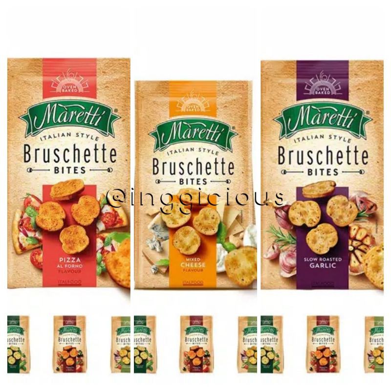 

SALE Roti Maretti Bruschette Bites / Chips / (70gr) - snack roti kering impor - bisa utk croutons