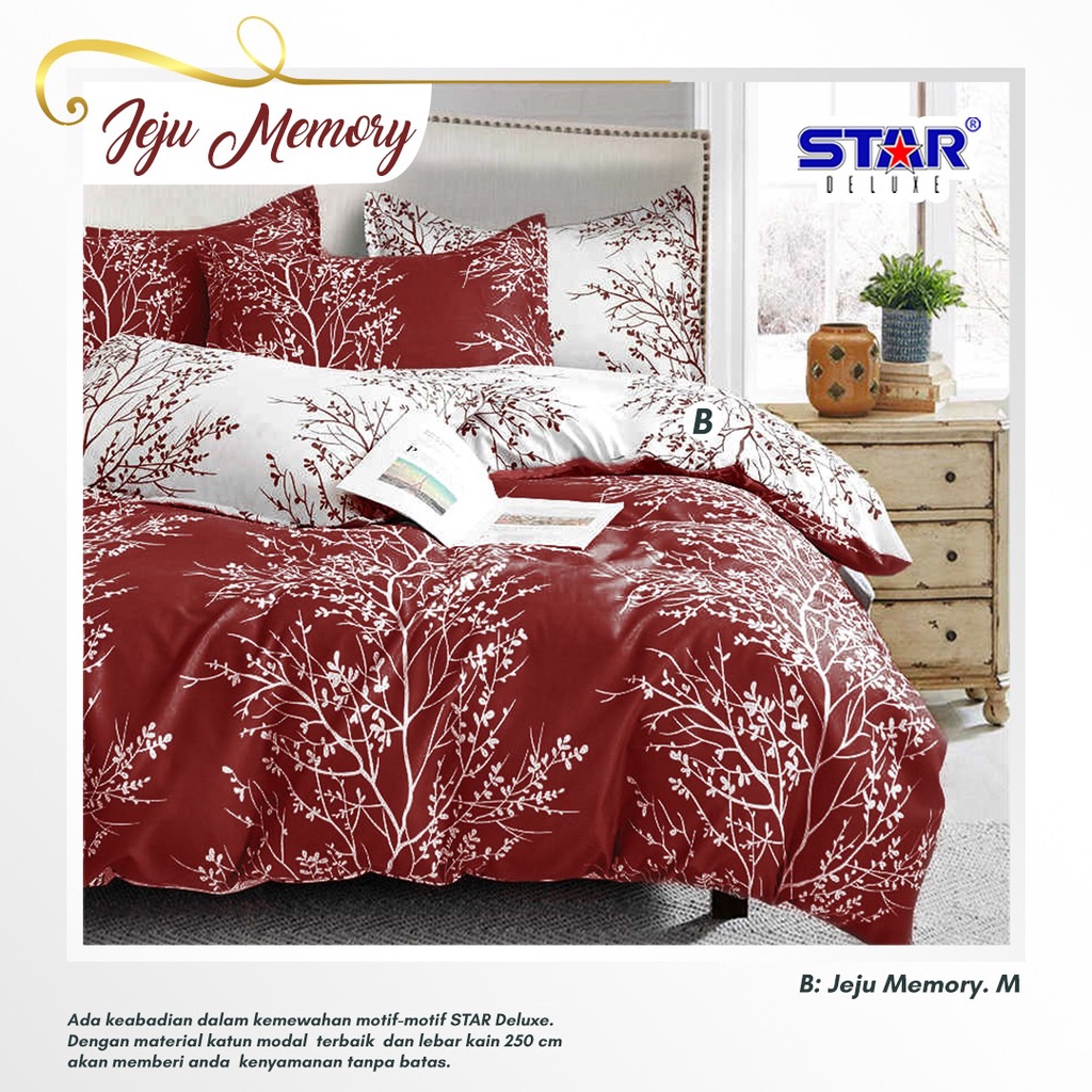 Two Tone Bedcover Sprei Lovina Imlek Katun Jepang Premium merah sprei