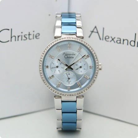 Jam Tangan Wanita Alexandre Christie AC 2874 BF BTUBU Silver list Blue Original