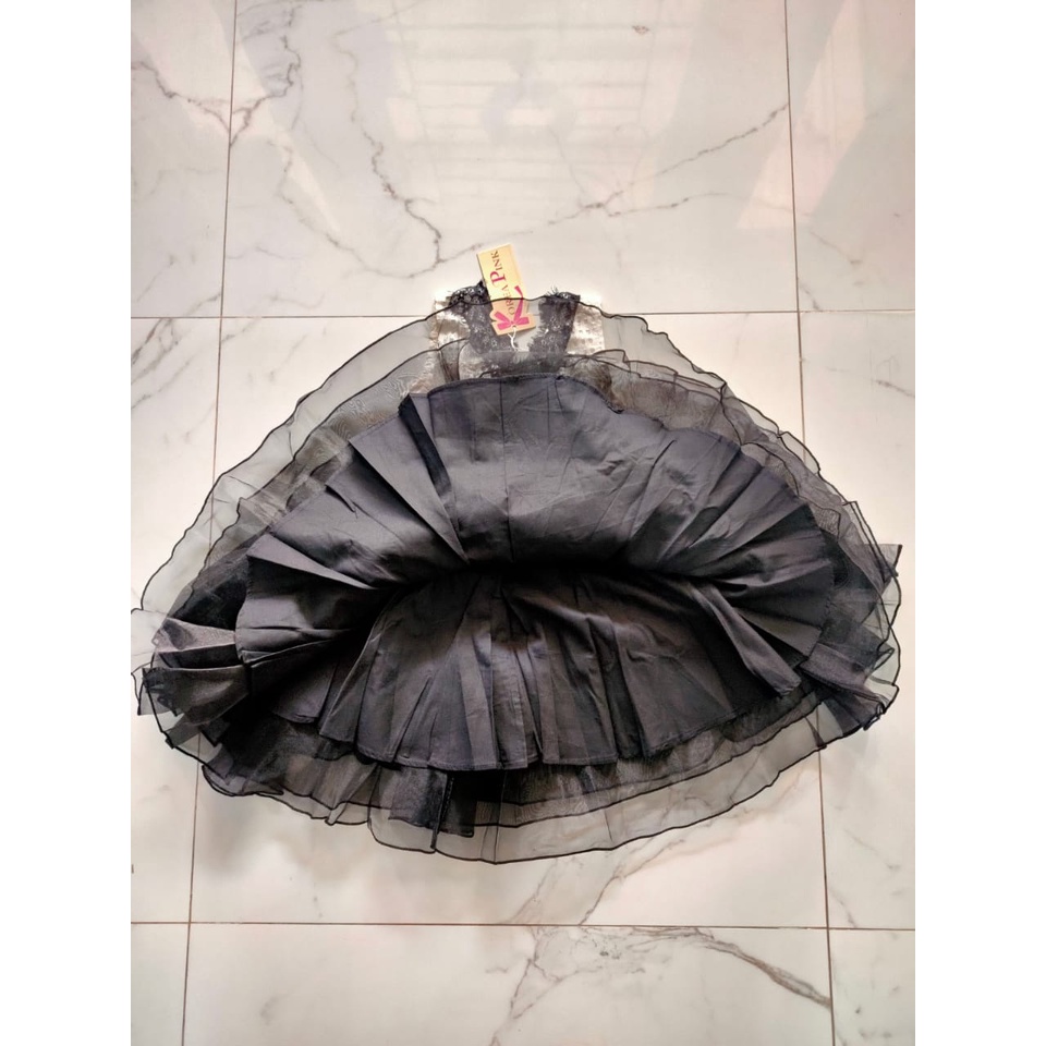 DRESS KOREA PINK PUTIH HITAM/DRESS MEWAH ANAK PEREMPUAN 2-4TAHUN TILE