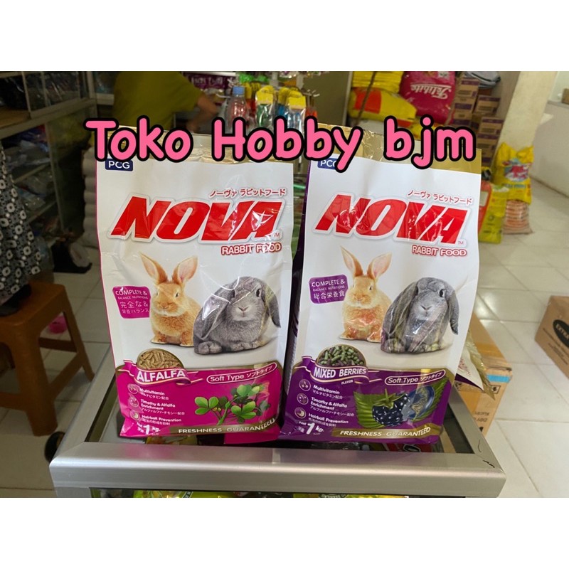 nova kelinci 1kg - makanan kelinci nova alfafa 1 kg mixed berries mix berry rabbit food pakan pellet